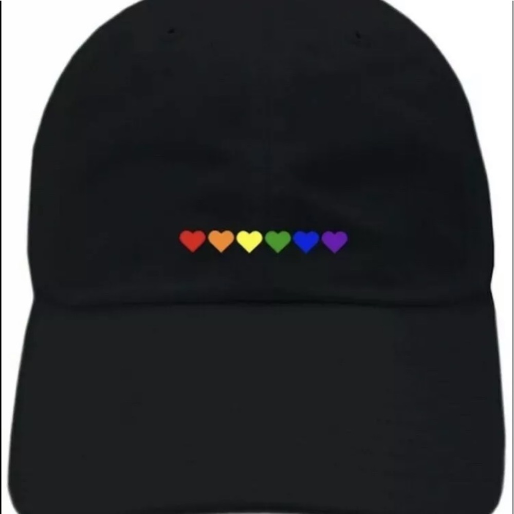 NWT PRIDE HAT RAINBOW HEARTS